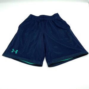 Under Armour Boys Teal and Navy Performance Shorts Small